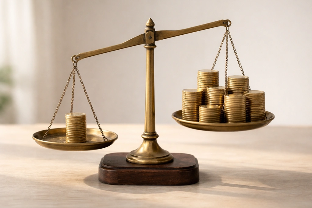 asino bonus comparison concept with balance scale showing single versus multiple options