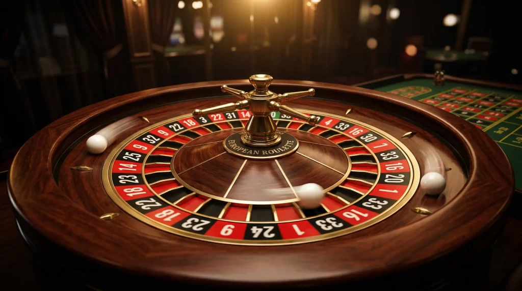 Double Ball Roulette mit zwei Kugeln auf einem europaeischen Roulettekessel