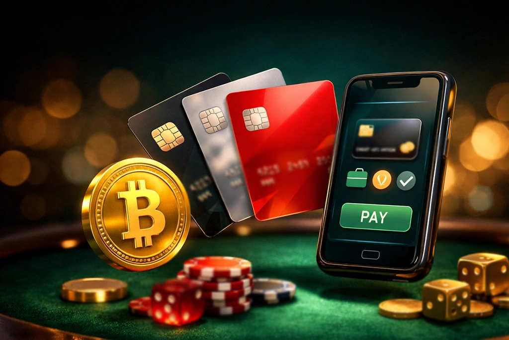 Metode de plata disponibile pentru jucatorii de cazino online din Romania prezentate pe un fundal profesional