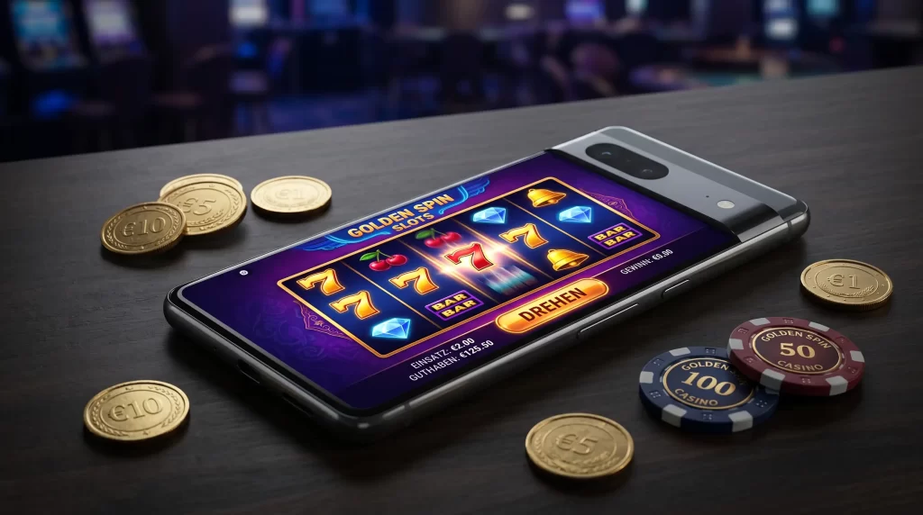 Mobiles Casino auf dem Smartphone mit Spielautomaten und Tischspielen