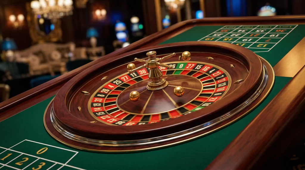 Multi-Ball Roulette Kessel mit mehreren Kugeln auf einem klassischen Spieltisch