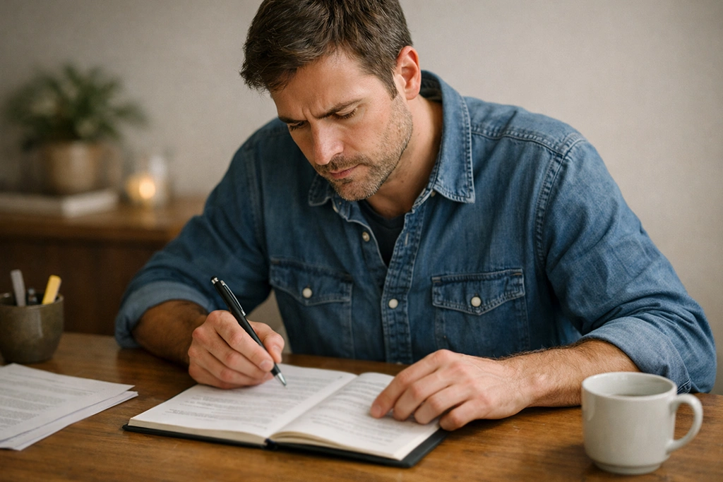 player carefully studying casino bonus rules and conditions