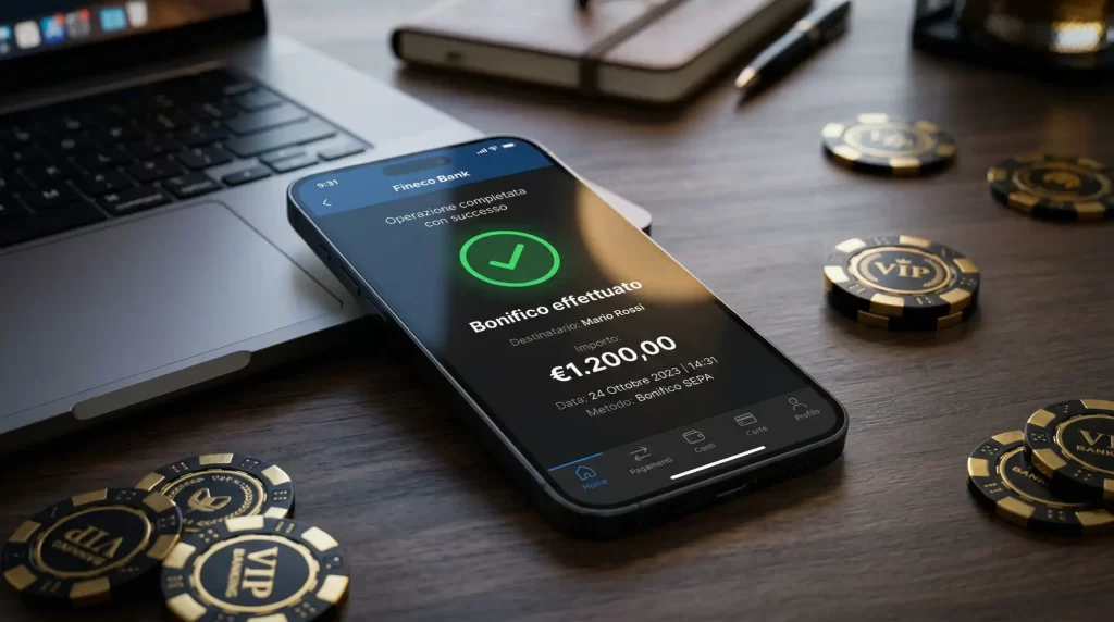 Interfaccia di pagamento Pay N Play con connessione bancaria Trustly per depositi istantanei nei casino online