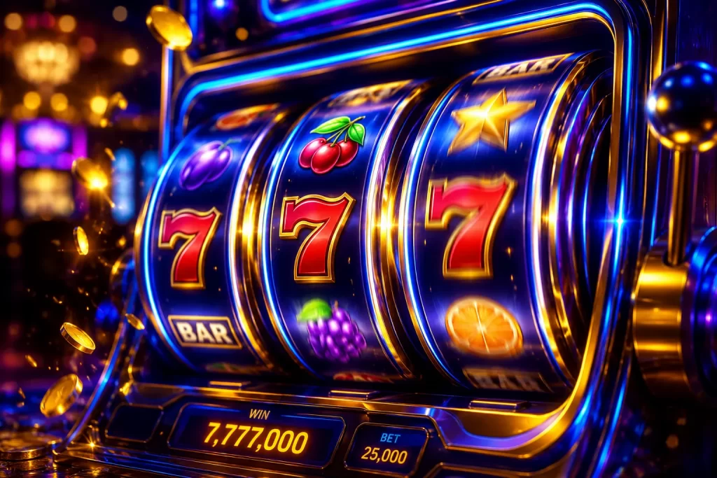 Rouleaux de machine a sous illumines avec effet de rotation dynamique