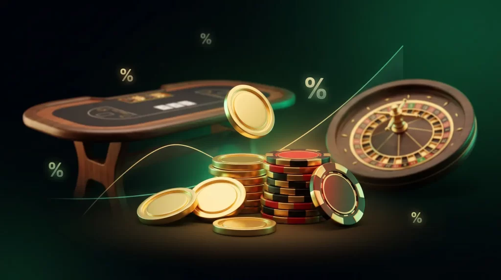 Yuksek odeme oranli online casino oyunlarini ve buyuk kazanc potansiyelini temsil eden dijital kumar goruntusu