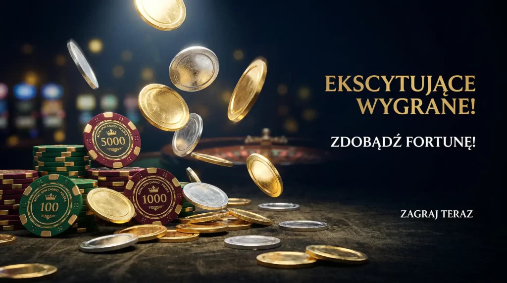 Zetony kasynowe i monety symbolizujące zwrot gotówki w kasynie online