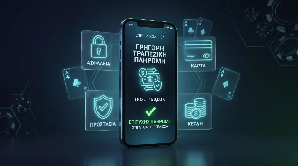 Διεπαφη πληρωμης Pay n Play σε διαδικτυακο καζινο με τραπεζικη συνδεση